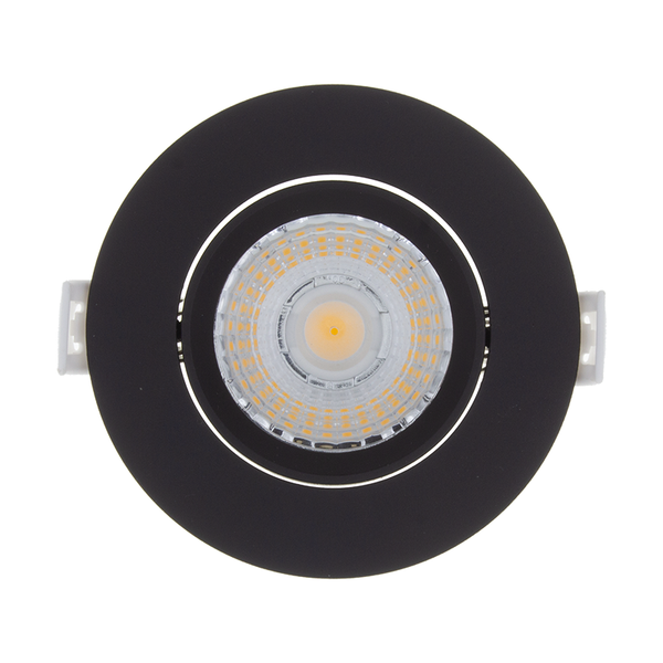 LED Inbouwspot Vesto Mat Zwart | 6W dimbaar | IP44 | Ø90 mm | diepte 26 mm