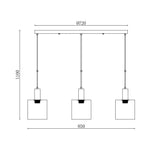 LED Hanglamp Fumo | 3x E27 | Smoky Glass | Mat Zwart