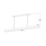LED Hanglamp Baro | Balk 120cm | 30W | CCT | 3000lm | Mat Zwart