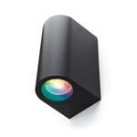 LED Wandlamp D-vorm Up & Down | Dubbele GU10 | Mat Zwart | IP44