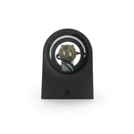 LED Wandlamp D-vorm Up & Down | Dubbele GU10 | Mat Zwart | IP44