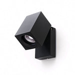 LED Wandlamp Kantelbaar Vierkant | GU10 | Mat Zwart | IP44