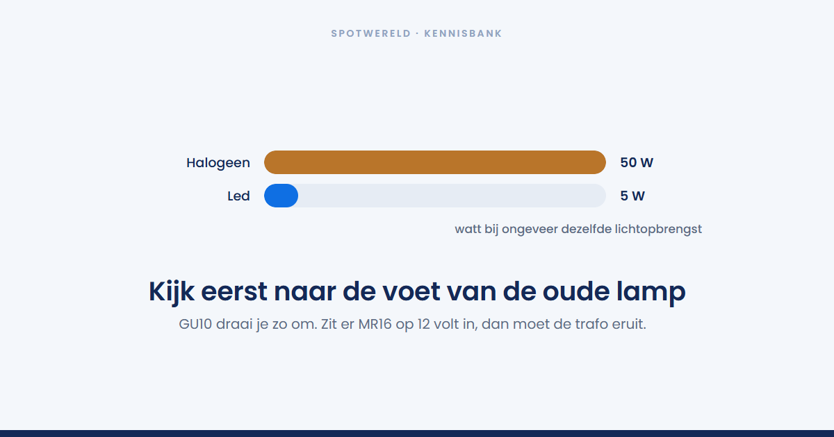 Hoe vervang je halogeenspots door led?
