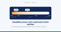 Hoeveel lumen heb je nodig bij warm wit licht?