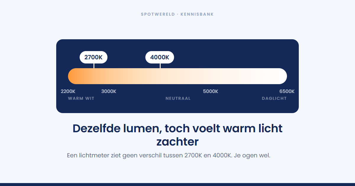 Hoeveel lumen heb je nodig bij warm wit licht?