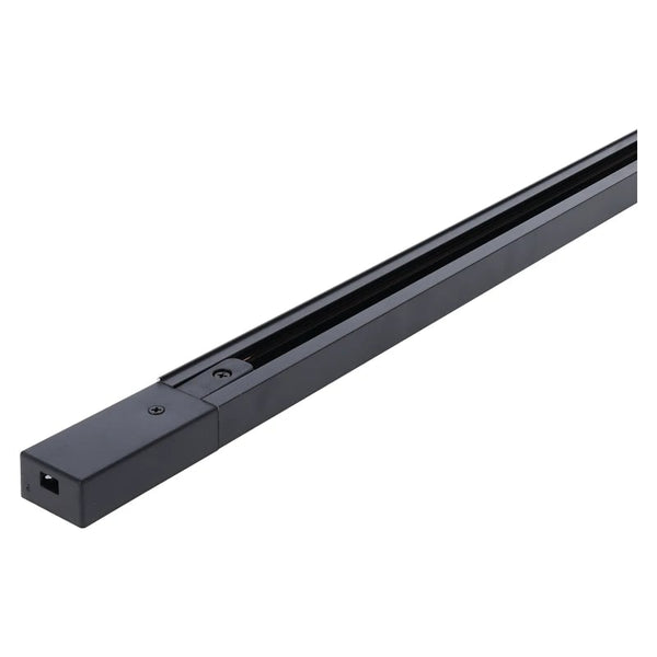 1-Fase Rail 1 m Zwart | Incl. voeding en eindkap