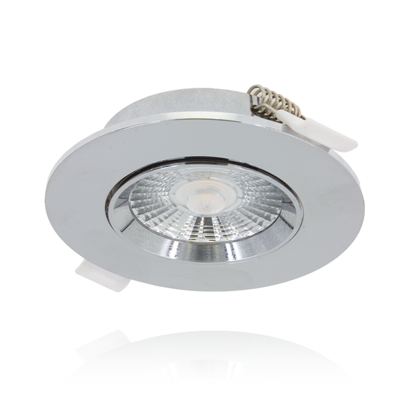 LED Inbouwspot Vesto Chroom | 6W dimbaar | IP44 | Ø90 mm | diepte 26 mm