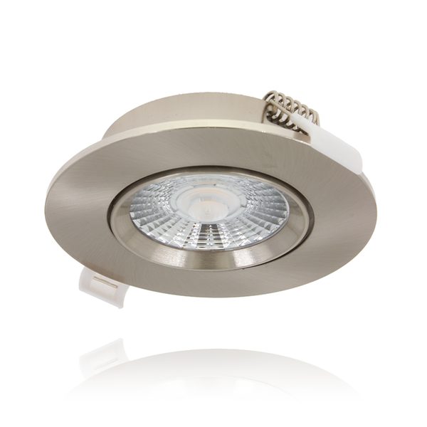 LED Inbouwspot Vesto Zilver | 6W dimbaar | IP44 | Ø90 mm | diepte 26 mm