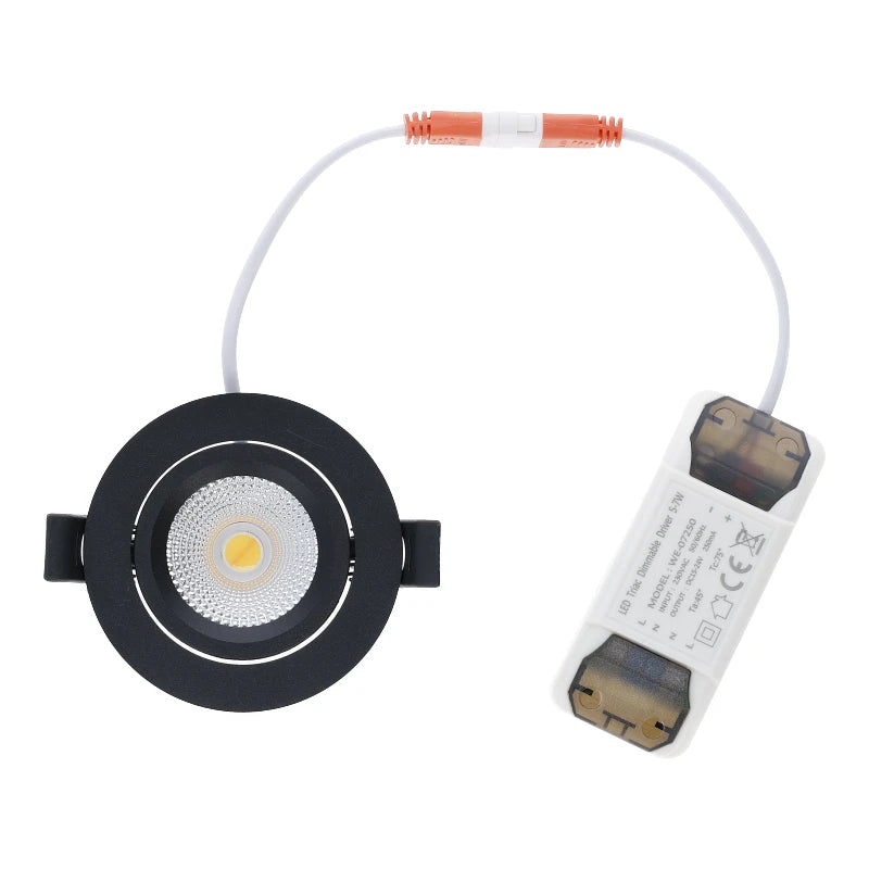 LED Inbouwspot Lesto 5W Mat Zwart met driver