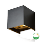 LED Wandlamp COB Kubus Dim2Warm Mat Zwart