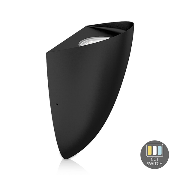 LED Wandlamp Dano Zwart | 8W CCT dimbaar | IP65