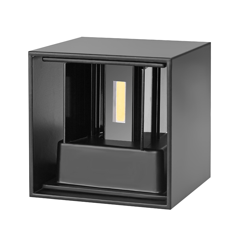 LED Wandlamp COB Kubus Dim2Warm Mat Grijs