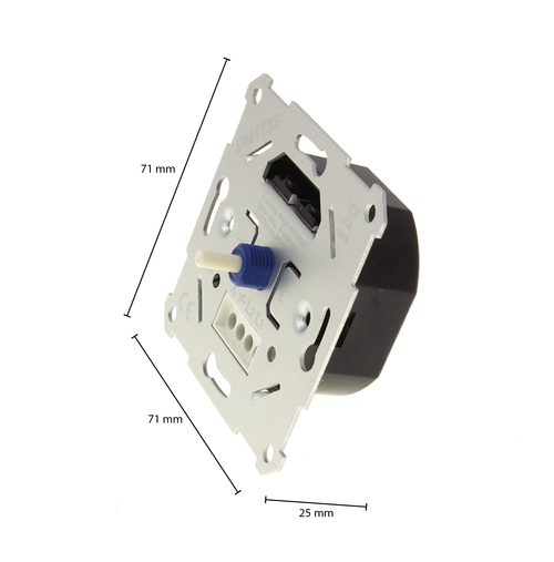 LED Dimmer 3-100W fase-afsnijding, inbouwmodule vooraanzicht