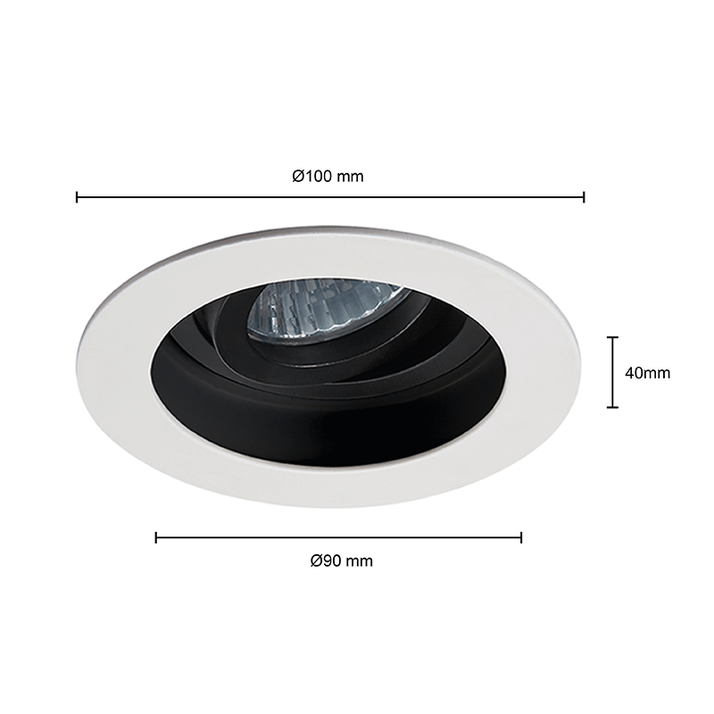 LED Inbouwspot Maredo | Dimbaar | IP20 | 5W | Verdiept + Kantelbaar | Zaagmaat: Ø85 mm | Inbouwdiepte: 60+ mm | Mat Wit