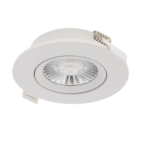 LED Inbouwspot Cavo Wit/Zwart Mat Wit | 6W dimbaar | IP44 | Ø90 mm