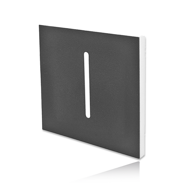Opzetstuk Trapverlichting Trevo Zwart | Vierkant, licht midden | 80 × 80 × 10 mm