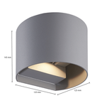 LED Wandlamp COB Rond Grijs