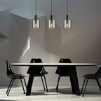 LED Hanglamp Fumo | 3x E27 | Smoky Glass | Mat Zwart