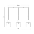 LED Hanglamp Fumo | 3x E27 | Smoky Glass | Mat Zwart