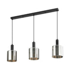 LED Hanglamp Fumo | 3x E27 | Smoky Glass | Mat Zwart
