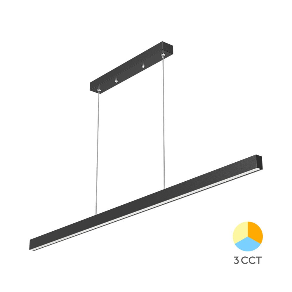 LED Hanglamp Baro | Balk 120cm | 30W | CCT | 3000lm | Mat Zwart