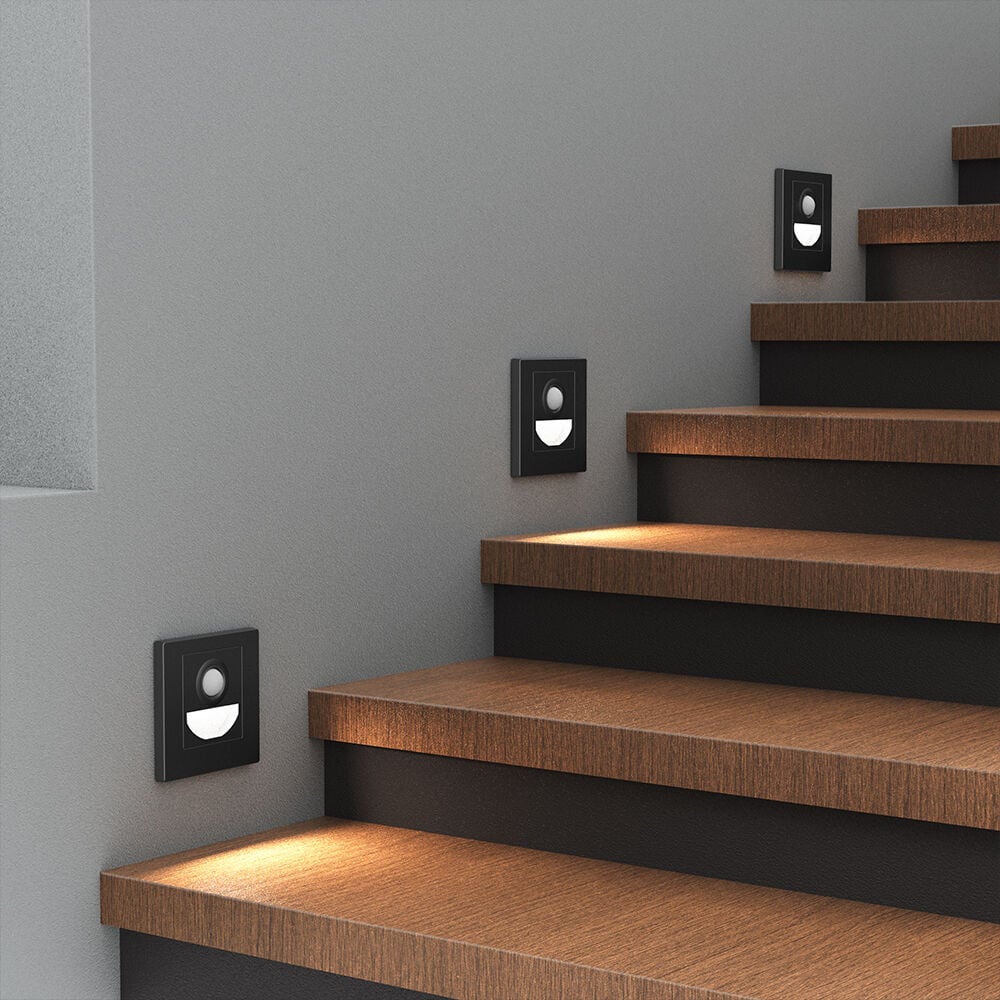 LED Steplight Steno | 1,5W | Bewegingssensor | CCT | IP20 | Zwart