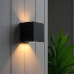 LED Wandlamp COB Kubus | Up & Down | Warm Wit 3000K | Zwart | IP54