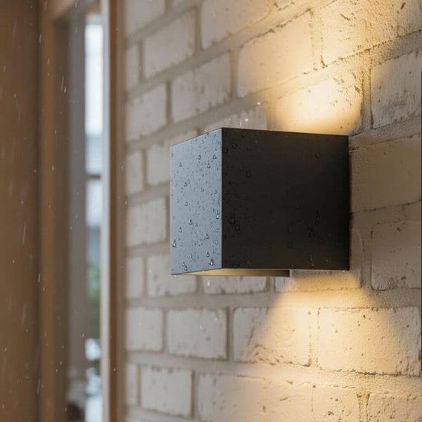 LED Wandlamp COB Kubus Zwart | IP54 | Up & Down