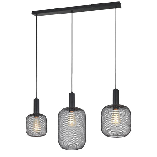 Industriële Tube Hanglamp 3-Lichts Metalen Gaas