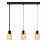 Cilinder Design Hanglamp – 3-Lichts – Amber Glazen – E27