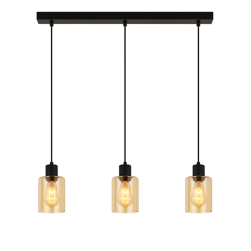 Cilinder Design Hanglamp 3-Lichts Amber