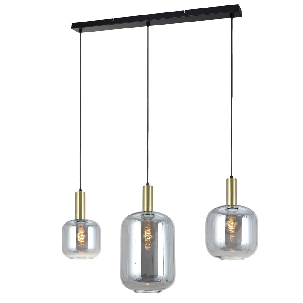 Tube Hanglamp 3-Lichts Spiegel Smoke