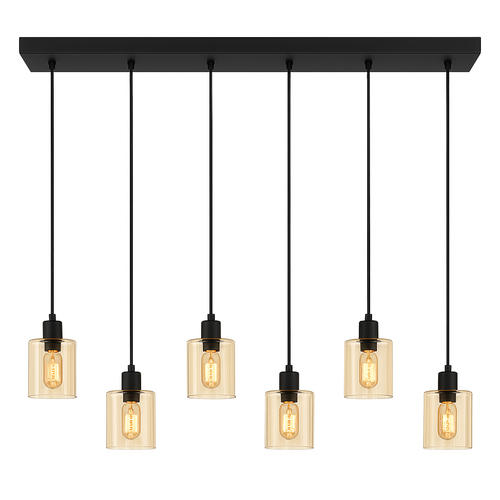 Cilinder Design Hanglamp 6-Lichts Amber