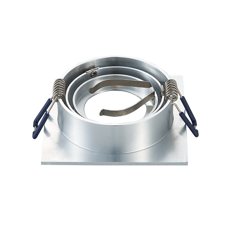 LED Inbouwspot Ceres | Dimbaar | IP20 | 3,8W | Vierkant | Plat | Zaagmaat: Ø80-85 mm | Inbouwdiepte: 38 mm | Geborsteld Aluminium