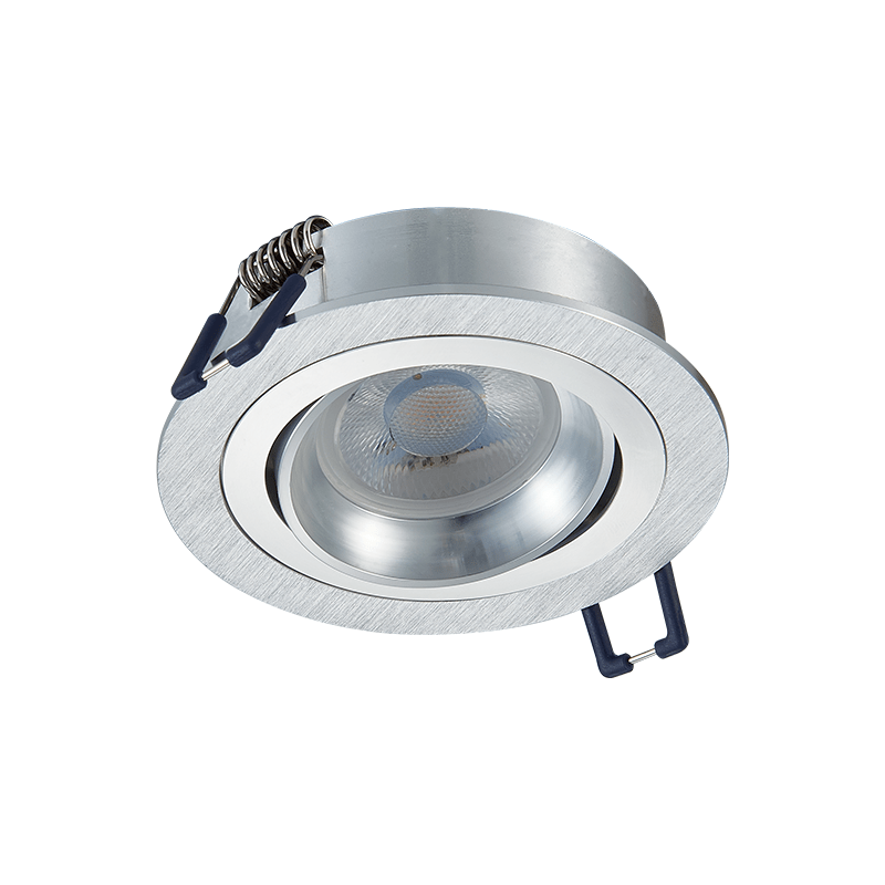 LED Inbouwspot Baldr | Dimbaar | IP20 | 3,8W | Plat Design | Zaagmaat: Ø80-85 mm | Inbouwdiepte: 38 mm | Geborsteld Aluminium