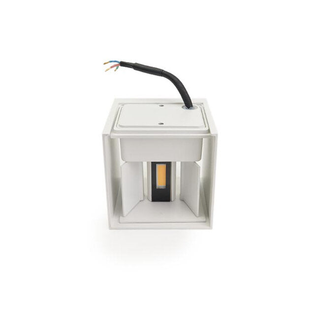 LED Wandlamp COB Kubus | Up & Down | Warm Wit 3000K | Wit | IP54