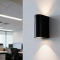 LED Wandlamp D-vorm Zwart Up Down