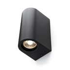 LED Wandlamp D-vorm Up & Down Mat Zwart | IP44 | Dubbele GU10