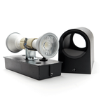 LED Wandlamp D-vorm Up & Down Mat Zwart | IP44 | Dubbele GU10