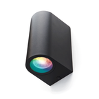 LED Wandlamp D-vorm Up & Down Mat Zwart | IP44 | Dubbele GU10