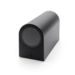 LED Wandlamp D-vorm Up & Down | Dubbele GU10 | Mat Zwart | IP44