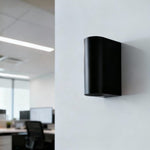 LED Wandlamp D-vorm Up & Down | Dubbele GU10 | Mat Zwart | IP44