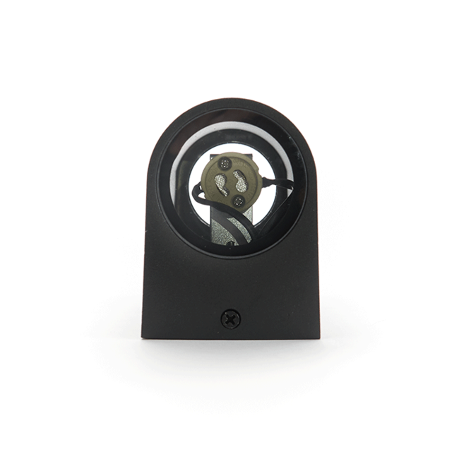 LED Wandlamp D-vorm Up & Down | Dubbele GU10 | Mat Zwart | IP44