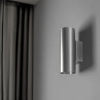 LED Wandlamp Rond Up & Down Zilver | IP44 | Dubbele GU10