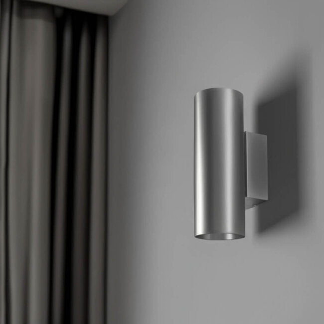 LED Wandlamp Rond Up & Down | Dubbele GU10 | Zilver | IP44