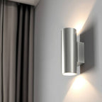 LED Wandlamp Rond Up & Down | Dubbele GU10 | Zilver | IP44