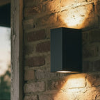 LED Wandlamp Vierkant Up & Down | Dubbele GU10 | Mat Zwart | IP44