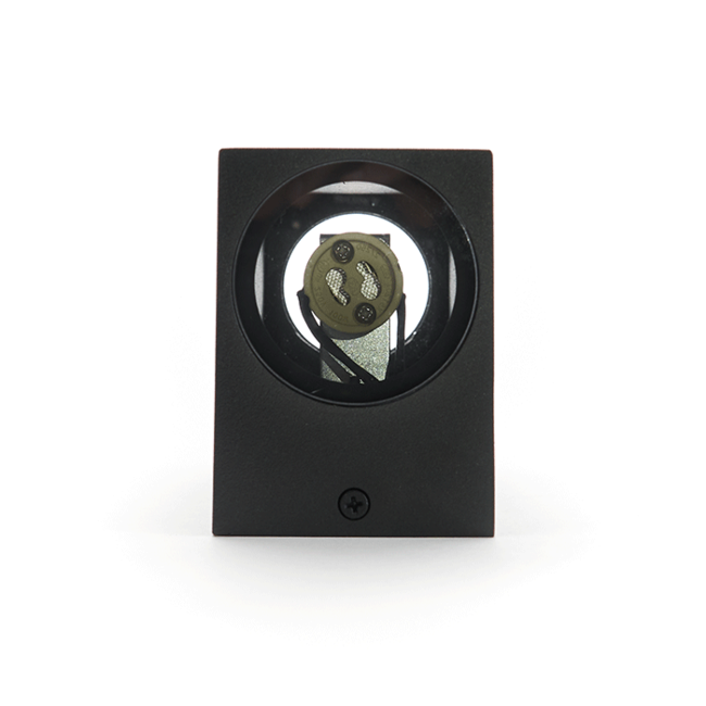 LED Wandlamp Vierkant Up & Down | Dubbele GU10 | Mat Zwart | IP44