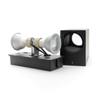LED Wandlamp Vierkant Up & Down Mat Zwart | IP44 | Dubbele GU10
