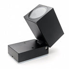 LED Wandlamp Kantelbaar Vierkant Mat Zwart | GU10 | IP44